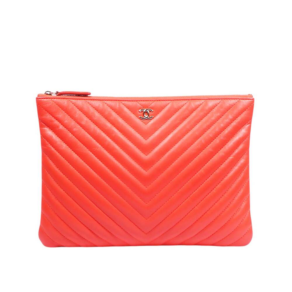 Chanel Caviar Chevron Clutch Bag #353114F89B